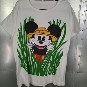 Mickey Mouse Disney Vintage Double Sided T-shirt Large 70s 80s Safari Acapulco